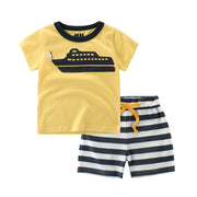 上下セット セットアップ 半袖Tシャツ ハーフパンツ プリントTシャツ スウェットパンツ 子供用 トップス ボトムス カットソー 半ズボン ボーダー柄 ウエストゴム 部屋着 ルームウエア パジャマ おしゃれ カジュアル 男の子 女の子 男児 女児 キッズ 子供服 子ども服 こども服 高学年 90cm 100cm 110cm 120cm 130cm 140cm
