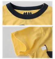 上下セット セットアップ 半袖Tシャツ ハーフパンツ プリントTシャツ スウェットパンツ 子供用 トップス ボトムス カットソー 半ズボン ボーダー柄 ウエストゴム 部屋着 ルームウエア パジャマ おしゃれ カジュアル 男の子 女の子 男児 女児 キッズ 子供服 子ども服 こども服 高学年 90cm 100cm 110cm 120cm 130cm 140cm