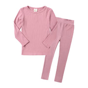 セットアップ 上下セット 2点セット ルームウェア パジャマ 寝巻 子供用 キッズ ベビー 赤ちゃん 女の子 男の子 トップス ボトムス 長袖 長ズボン 丸首 ラウンドネック 無地 ブルー ピンク シンプル かわいい ゆったり 動きやすい