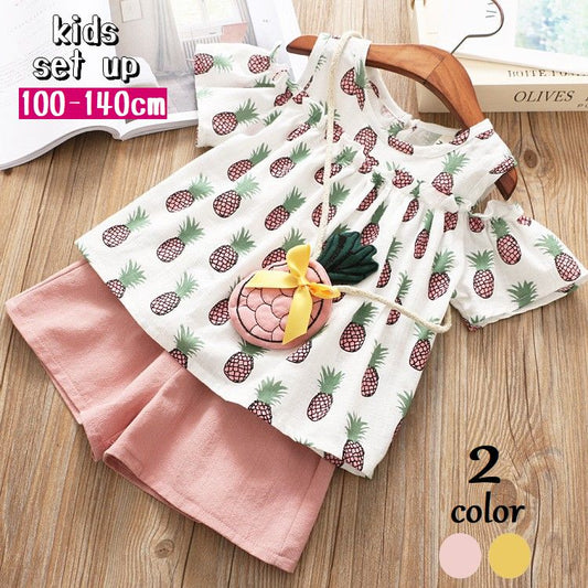 セットアップ 上下セット ポシェット付き 子供服 キッズ 女の子 商品画像