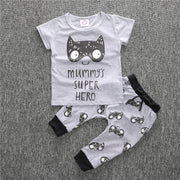 セットアップ 上下セット ベビー ライオン 英字 英語 長ズボン 半袖Tシャツ ボーダー 動物 アニマル おしゃれ 可愛い かわいい 子供服 こども服 男の子 女の子 男児 女児 60 70 80 90