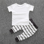 セットアップ 上下セット ベビー ライオン 英字 英語 長ズボン 半袖Tシャツ ボーダー 動物 アニマル おしゃれ 可愛い かわいい 子供服 こども服 男の子 女の子 男児 女児 60 70 80 90
