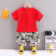 セットアップ 上下セット Tシャツ 半ズボン 2点セット キッズ 子供服 ベビー 男の子 女の子 ユニセックス 半袖 ラウンドネック カットソー ポケット付き ボディバッグ風 迷彩 カモフラ 宇宙飛行士 ウエストゴム 短パン ハーフパンツ カジュアル かっこいい かわいい 個性的 おしゃれ お出かけ 通学 通園 着回し ヘビロテ 橙 白 黄 赤
