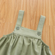 セットアップ 2点セット サロペットスカート ブラウスキッズ 子供服 ベビー 女の子 長袖 パフスリーブ トップス ボトムス 花柄 かわいい おしゃれ