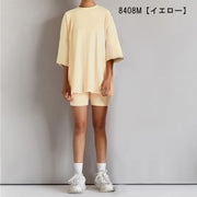 ルームウェア パジャマ 上下セット 男女兼用 ユニセックス レディース 女性 メンズ 男性 半袖 半ズボン Tシャツ カットソー ショートパンツ 短パン 部屋着 寝間着 シンプル