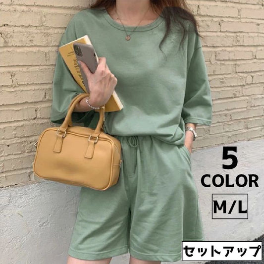 セットアップ ルームウェア 上下セット 半袖トップス 短パン ショートパンツ 商品画像