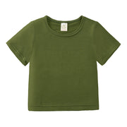 子供服 セットアップ Tシャツ レギンス 上下セット キッズ ベビー 女の子 男の子 半袖トップス ギャザリングパンツ 無地 ルームウエア 春夏 カジュアル ラウンドネック シャーリング 長ズボン