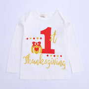セットアップ 上下2点セット 子供服 キッズ ベビー 女の子 長袖 Tシャツ ミニスカート 1st ハロウィン ロゴ おしゃれ かわいい カットソー カボチャ パーティー 衣装 アニバーサリー 女児 子ども用 こども服
