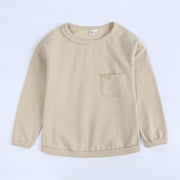 セットアップ 上下セット 子供服 キッズ ベビー 女の子 男の子 スウェット 長袖 長ズボン クルーネック 無地 ポケット おしゃれ シンプル 可愛い カジュアル ロングパンツ トップス ボトムス 普段着 おでかけ 部屋着