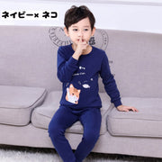 パジャマ セットアップ ルームウェア 上下セット 2点セット 長袖Tシャツ ロングパンツ 長ズボン キッズ ベビー 子ども用 子供服 男の子 女の子 ラウンドネック プリント柄 かわいい おしゃれ リラックス 寝間着