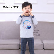 パジャマ セットアップ ルームウェア 上下セット 2点セット 長袖Tシャツ ロングパンツ 長ズボン キッズ ベビー 子ども用 子供服 男の子 女の子 ラウンドネック プリント柄 かわいい おしゃれ リラックス 寝間着