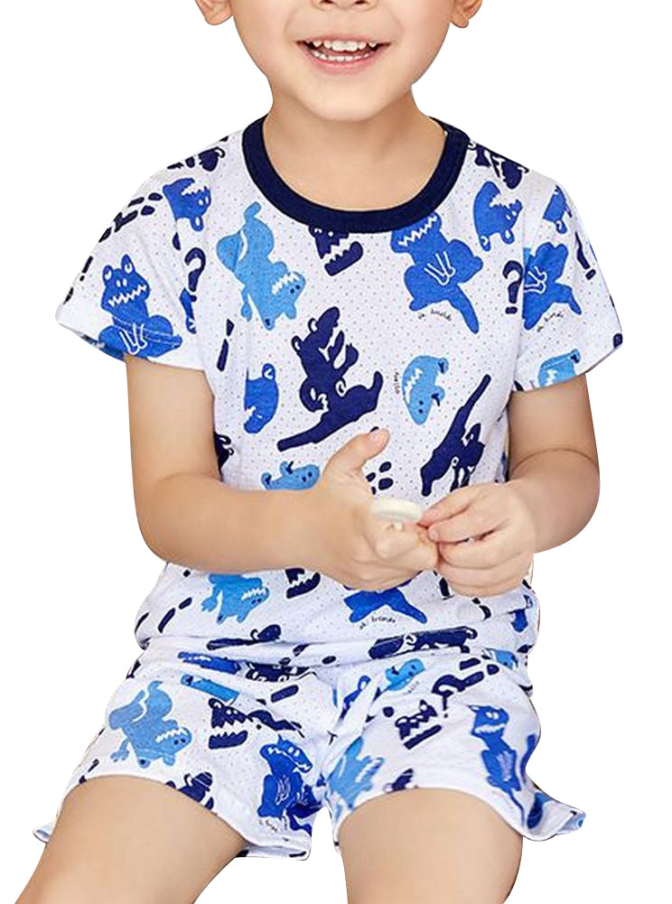 パジャマ ルームウェア 上下セット セットアップ 子供服 キッズ ブルー×カエル バリエーション画像
