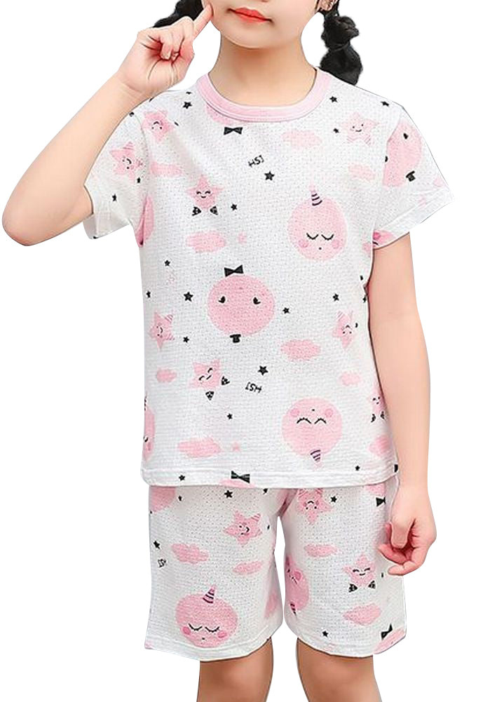 パジャマ ルームウェア 上下セット セットアップ 子供服 キッズ ピンク×雲 バリエーション画像