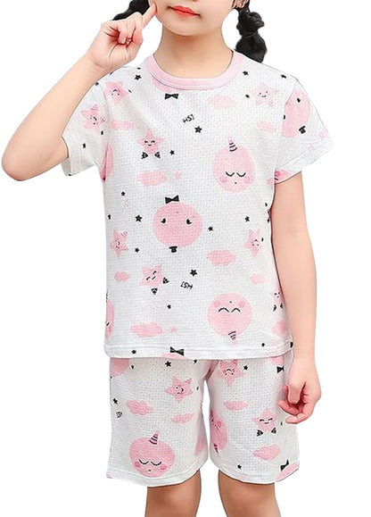 パジャマ ルームウェア 上下セット セットアップ 子供服 キッズ ピンク×雲 バリエーション画像