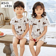 パジャマ ルームウェア 上下セット セットアップ 子供服 キッズ ジュニア 90-150cm 男の子 女の子 部屋着 半袖カットソー ショートパンツ メッシュ デザイン豊富 おしゃれ 可愛い かわいい お揃い ペア 薄手