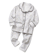 子供用パジャマ キッズ セットアップ 上下セット 2点セット ルームウェア 長袖 花柄 小花柄 フラワー 長ズボン ロングパンツ プリント ウエストゴム 春 秋 部屋着 寝間着 寝巻き トップス ボトムス 女の子 女児 こども服 子ども服 90cm 100cm 110cm 120cm 130cm ボタン