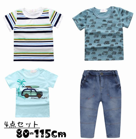 セットアップ 上下セット キッズ ベビー 3点セット 半袖Ｔシャツ 商品画像