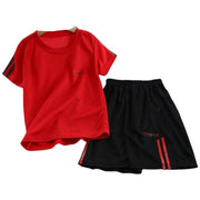 スポーツウェア 上下セット キッズ ジュニア セットアップ 半袖 短パン Tシャツ ハーフパンツ 通気性 スポーツ 運動 トレーニング おしゃれ 普段使い