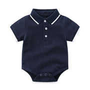 セットアップ 上下セット ロンパース ショートパンツ 2点セット 子供服 ベビー キッズ 男の子 カバーオール 半袖 ポロシャツ風 股スナップボタン おしゃれ かっこいい デイリー 普段使い お出かけ お呼ばれ
