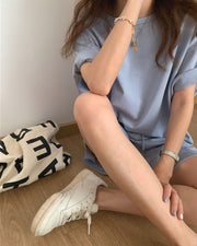 セットアップ ルームウェア 上下2点セット 半袖トップス ショートパンツ 短パン レディース 女性 大きいサイズ シンプル おしゃれ かわいい ウエストゴム カジュアル 部屋着 くつろぎウェア ラウンドネック 婦人用