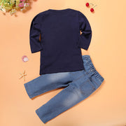 セットアップ 3点セット キッズ ベビー 子供服 男の子 カットソー 半袖 カーディガン 長袖 ロングパンツ デニム ポロカラー 蝶ネクタイ Vネック 赤ちゃん ボーイズ 3ピース カジュアル おでかけ 羽織り ライトアウター 長ズボン