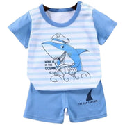 セットアップ 上下セット Tシャツ 半ズボン ハーフパンツ キッズ 子供服 子ども服 ベビー 赤ちゃん 男の子 女の子 80cm 90cm 100cm 110cm 120cm 73cm 130cm 男女兼用 トップス ボトムス 半袖 丸首 ラウンドネック ゴムウエスト ショートパンツ 総柄 イラスト ボーダー カラフル 恐竜 クマ 動物 ピンク ブルー カジュアル ポップ かわいい キュート