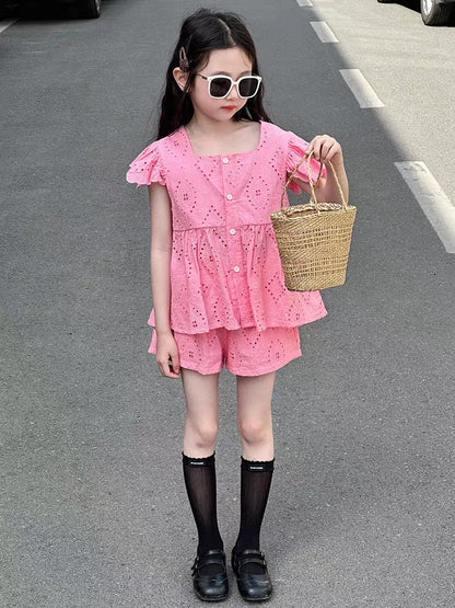 セットアップ 上下セット ブラウス 前後2way ショートパンツ キッズ 商品画像2
