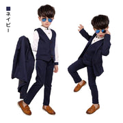 子供用 セレモニースーツ フォーマルスーツ 3点セット ジャケット パンツ ベスト 入園式 入学式 卒園式 卒業式 七五三 男の子 キッズ ジュニア 100 110 120 130 140 150 160