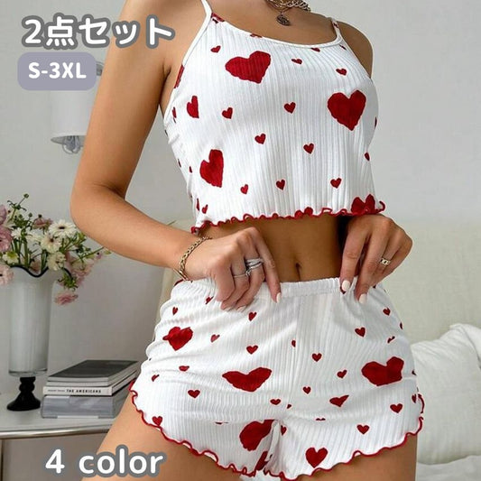 ルームウエア レディース セットアップ キャミソール ショートパンツ 部屋着 商品画像