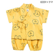 セットアップ 甚平 上下セット ベビー キッズ 子供服 女の子 男の子 パジャマ ルームウェア 半袖 半ズボン 短パン 前開き クマ いちご かわいい おしゃれ 和服 夏服