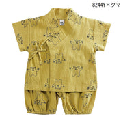 セットアップ 甚平 上下セット ベビー キッズ 子供服 女の子 男の子 パジャマ ルームウェア 半袖 半ズボン 短パン 前開き クマ いちご かわいい おしゃれ 和服 夏服