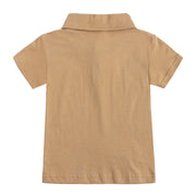 セットアップ 上下セット 子供服 ポロシャツ 短パン 半袖 半ズボン ショートパンツ キッズ ベビー ジュニア 女の子 男の子 プルオーバー トップス ボトムス ハーフボタン ポケット付き 無地 ソリッドカラー シンプル 着回し カジュアル 女子 男子 こども服