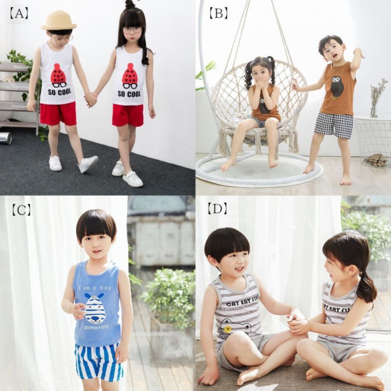 セットアップ 上下セット タンクトップ ハーフパンツ ラウンドネック デザイン豊富 商品画像4