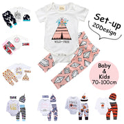 セットアップ 上下セット 3点セット 4点 2点 子供服 ベビー キッズ 男の子 女の子 長袖ロンパース 長ズボン 帽子 可愛い おしゃれ ヘッドバンド 英字 ビーニー ラウンドネック プリント柄 ボーダー 花柄 鹿 シカ 鳥 ヘッドアクセ カジュアル 普段使い デイリー お出かけ