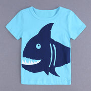 セットアップ キッズ ベビー 子供服 男の子 上下 3点セット Tシャツ 半袖 デニム ダメージパンツ ハーフパンツ ギター カジュアル サメ