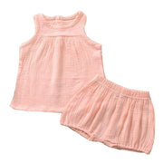 セットアップ 子供用 子供服 キッズ ノースリーブ ショートパンツ ブルー グリーン マスタード ピンク ホワイト 夏 上下セット 通気性 お出かけシーン