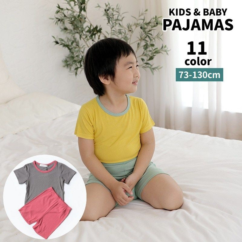 パジャマ ルームウェア 上下セット キッズ ベビー 半袖Tシャツ 短パン 2点セット 部屋着 寝間着 子供服 夏