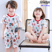 ルームウェア 部屋着 パジャマ 上下 セットアップ キッズ 子供服 春夏 薄手 メッシュ 可愛い プリント 半袖 半ズボン 寝巻き ナイトウェア トップス Tシャツ カットソー プルオーバー ボトムス ショートパンツ 短パン 通気性 ラウンドネック 丸首 ウエストゴム ボーダー 恐竜 動物 花 ロゴ かわいい おしゃれ ジュニア ベビー 子ども こども 幼児 女の子 男の子