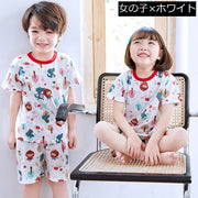 ルームウェア 部屋着 パジャマ 上下 セットアップ キッズ 子供服 春夏 薄手 メッシュ 可愛い プリント 半袖 半ズボン 寝巻き ナイトウェア トップス Tシャツ カットソー プルオーバー ボトムス ショートパンツ 短パン 通気性 ラウンドネック 丸首 ウエストゴム ボーダー 恐竜 動物 花 ロゴ かわいい おしゃれ ジュニア ベビー 子ども こども 幼児 女の子 男の子