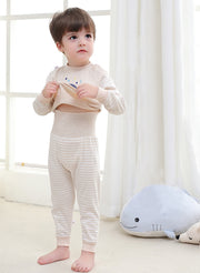 セットアップ 上下セット 子供用パジャマ パジャマ ルームウェア 子供服 子供 キッズ ベビー 男の子 女の子 寝巻き 寝間着 ナイトウェア 長袖 長ズボン ハイウエスト カットソー ロングパンツ 春 秋 冬 こども用 男児 女児 ボーダー柄 プリント 動物 アニマル
