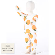 POP柄キッズパジャマ 上下セット トップス ボトムス ズボン 子供服 キッズ服 ベビー服 男の子 女の子 長袖 ラウンドネック 長ズボン フルーツ 野菜 パイナップル バナナ リンゴ 部屋着 ルームウエア パジャマ 子供 こども キッズ ベビー ジュニア 可愛い かわいい カジュアル 春 秋 オレンジ グリーン イエロー ブルー ホワイト 橙 緑 黄色 青 白