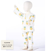 POP柄キッズパジャマ 上下セット トップス ボトムス ズボン 子供服 キッズ服 ベビー服 男の子 女の子 長袖 ラウンドネック 長ズボン フルーツ 野菜 パイナップル バナナ リンゴ 部屋着 ルームウエア パジャマ 子供 こども キッズ ベビー ジュニア 可愛い かわいい カジュアル 春 秋 オレンジ グリーン イエロー ブルー ホワイト 橙 緑 黄色 青 白