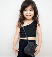 セットアップ 上下 2点セット キッズ ベビー 子供 女の子 ノースリーブ 袖なし ワンショルダー タンクトップ ショート丈 ハーフパンツ 半ズボン ウエストゴム 無地 シンプル ルームウェア カジュアル トップス ボトムス 子供服
