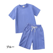 セットアップ 上下セット ２点セット ルームウェア パジャマ キッズ ベビー 子供 女の子 トップス ボトムス 半袖 Tシャツ ショートパンツ 短パン 丸首 無地 単色 シンプル かっこいい かわいい おしゃれ シンプル