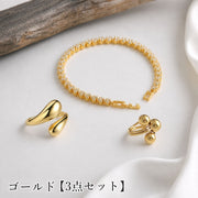 アクセサリー 3点セット 指輪 ブレスレット レディース 女性 リング 腕輪 上品 シンプル ごつい 存在感 きれいめ 上品 スター 惑星風 星 贈り物 ギフト プレゼント