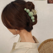シュシュ バンスクリップ 2点セット レディース 女性 ヘアアクセサリー 大きめ 大ぶり 光沢 サテン調 透明感 ヘアクリップ 髪留め 髪飾り まとめ髪 ヘアアレンジ きれいめ 上品 おしゃれ 涼しげ