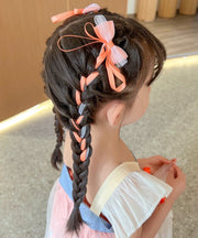 キッズ ヘアアクセサリー ヘアゴム ロングリボンヘアクリップ 2種類セット 子供用 女の子 女子 ニュアンスカラー 髪飾り 髪留め かわいい おしゃれ キュート お呼ばれ 普段使い