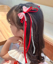 キッズ ヘアアクセサリー ヘアゴム ロングリボンヘアクリップ 2種類セット 子供用 女の子 女子 ニュアンスカラー 髪飾り 髪留め かわいい おしゃれ キュート お呼ばれ 普段使い