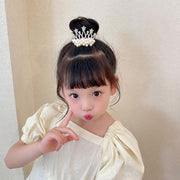 キッズ ヘアアクセサリー ティアラ付きヘアゴム ヘアクリップ 2種類セット 子供用 女の子 花 ミニフラワー 髪飾り 髪留め かわいい おしゃれ キュート おめかし お呼ばれ 発表会 お出掛け 普段使い 大容量