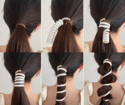 ヘアアクセサリーセット 2種類セット コイルポニー ヘアピン  レディース 女性 大人女子 波型 ポニーテール まとめ髪 髪飾り 髪留め 上品 おしゃれ